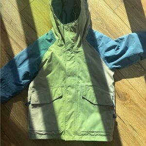 Kids' Green and Blue Hooded Raincoat